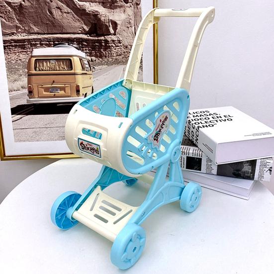 Simulation Plastic Supermarket Shopping Cart Trolley Toy Play House Kids Gift