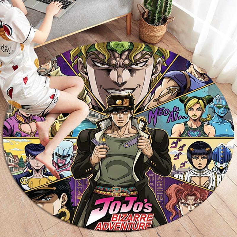 Ковер круглый ковер JoJo's Bizarre Adventure для гостиной, спальни, дивана, игровой комнаты, нескользящий коврик для пола