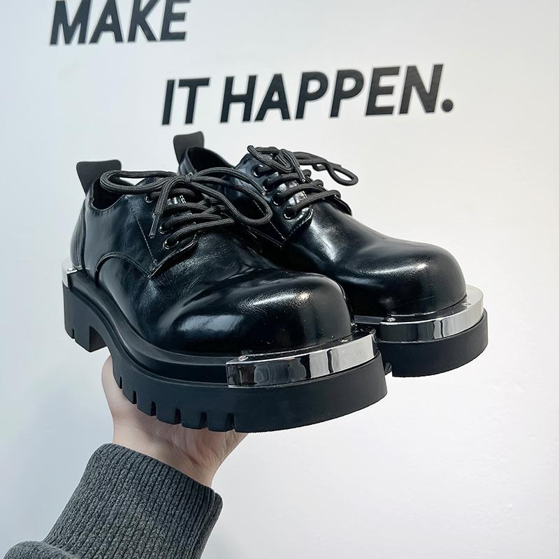 Нишевая высококачественная обувь Дерби мужская официальная одежда в британском стиле на толстой подошве кожаные туфли с увеличенным голенищем 3207-A