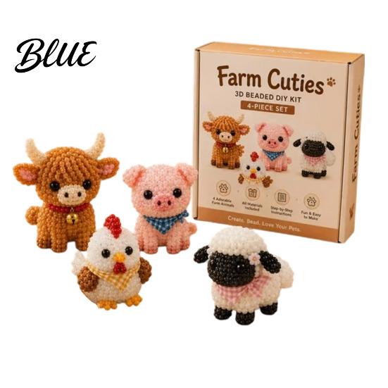 Handmade Bead Craft Kit 3D Beaded Animal Kit DIY Beading Embroidery for Beginners Easy Art Highland Cow/Butterfly/Owl Adults Teens Supplies