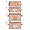 Bear Brown Kawaii Storage Bag Pouches Stationery Mesh Pencil Case Student Pencil Bag