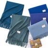 Blue Green Scarf for Girls with A Sense of Atmosphere In Winter Versatile Solid Color Long Scarf Imitation Cashmere Tassel Shawl Scarf Cold Color