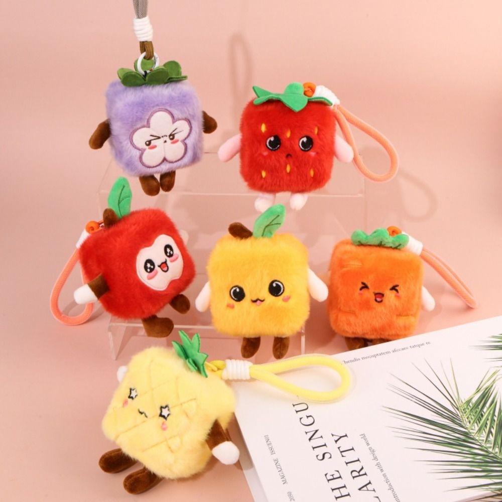 Fruit Fruit Plush Keychain Carrot Mangosteen Pendant Pineapple Keychain Home Decoration