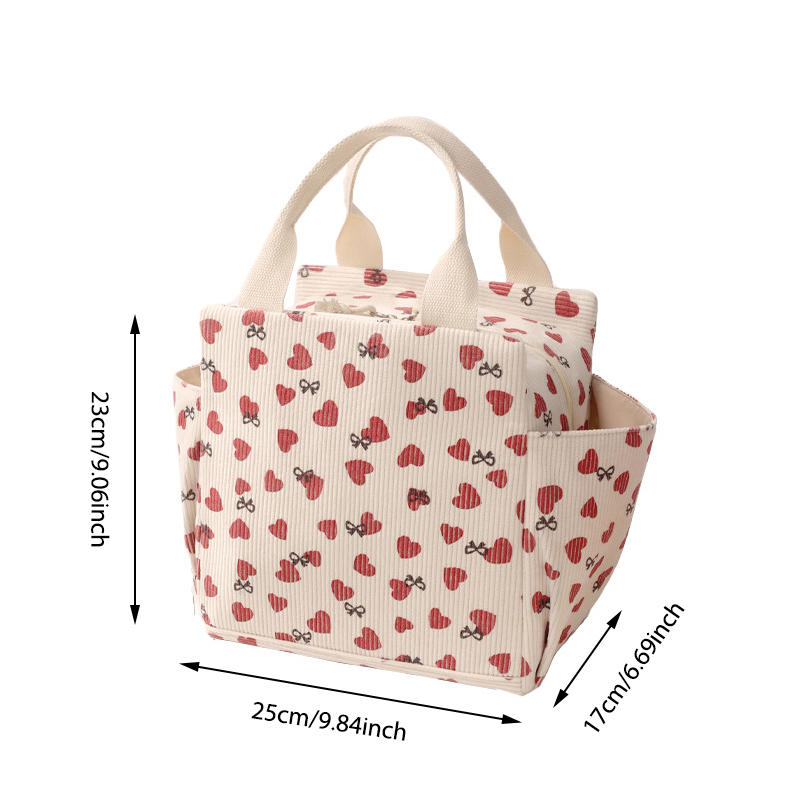 Lightweight Large Capacity Lunch Box Bag Cute Portable Bento Insulation Tote Bag for Commuting Office