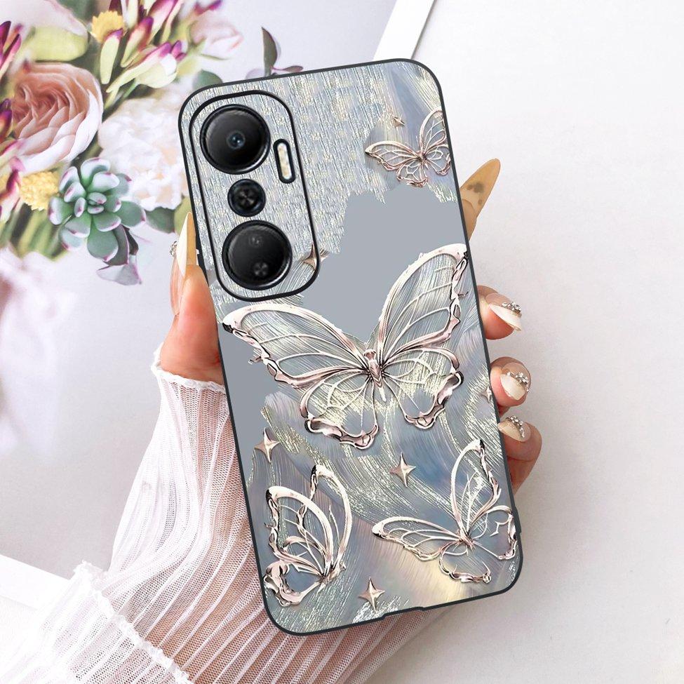 Case For Infinix Hot 20 4G Cover Cute Cat Fashion Butterfly Painted Casing For Infinix X6826 X6826B X6826C