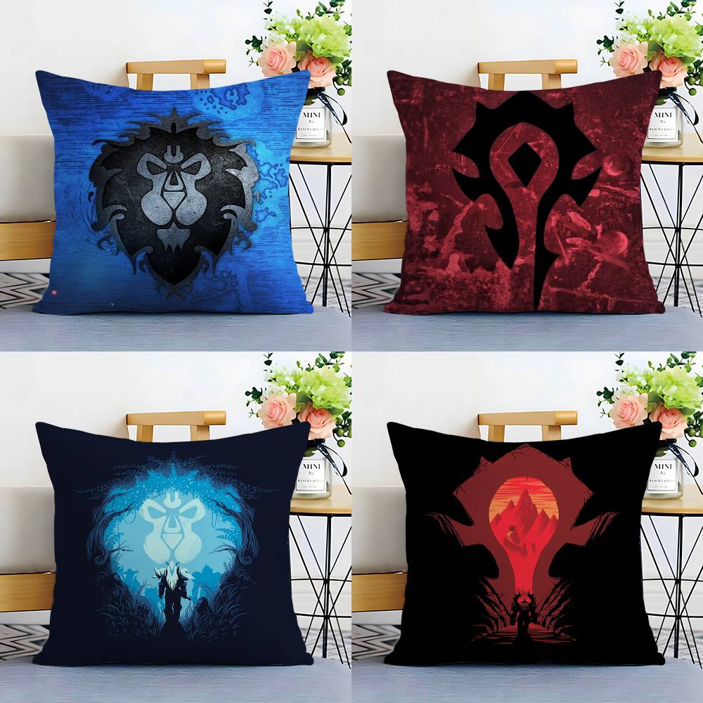Warcrafts Of World W-Wow Game Pillow Case Plush Fabric Soft Double Sided Print Sofa Cushion Cover Throw Pillow Covers