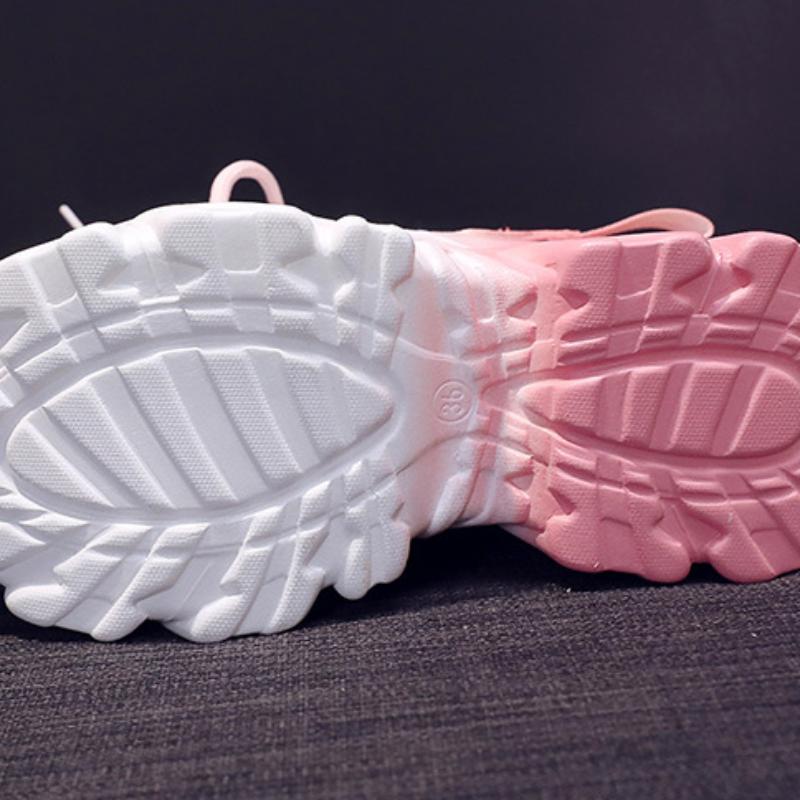 Autumn New Height Increasing Insole Color Matching Muffin Thick Bottom Height Increasing Ladies Sports Casual Shoes