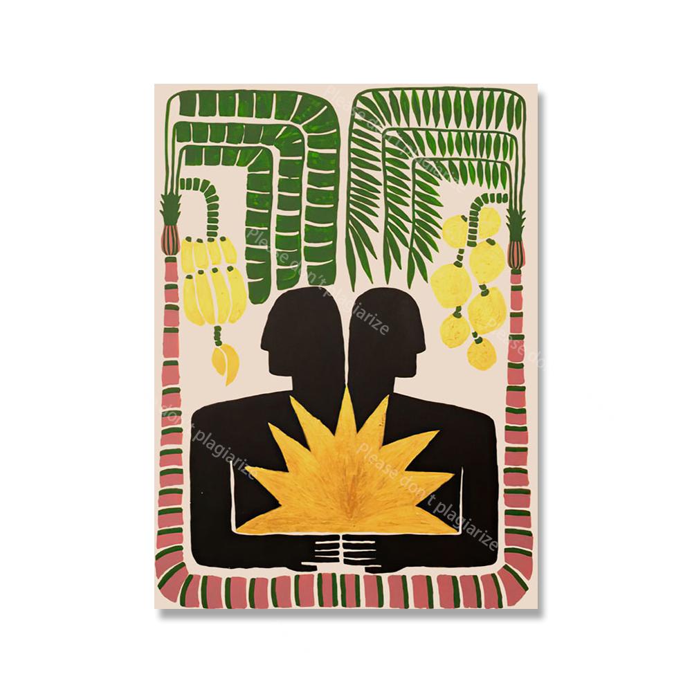 Древний Египет Красочный абстрактный постер в стиле бохо с изображением тигра, леопарда, настенные художественные принты, картины на холсте, декор для гостиной