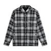Wade Series Plaid Single-Breasted Collar Fleece Warm Loose Jacket Men Jackets Black AFDV095-1