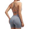 Women Strappy Romper Seamless Jumpsuit Tummy Control Padded Sports Bra