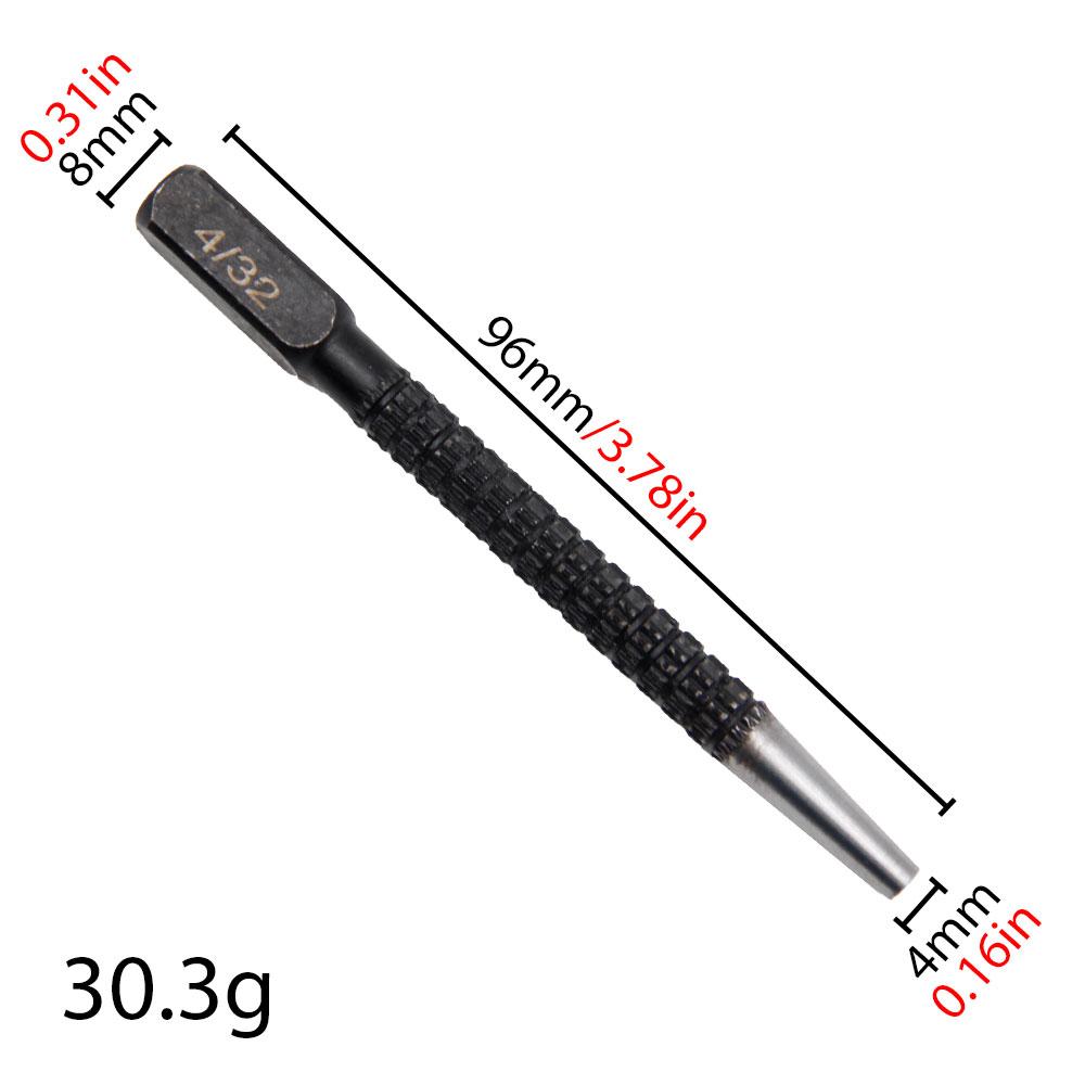 3PC Concave Manual Center Punch Positioning Punch Drilling Fixer Black Cylindrical Nail Electric Tool Accessory Set