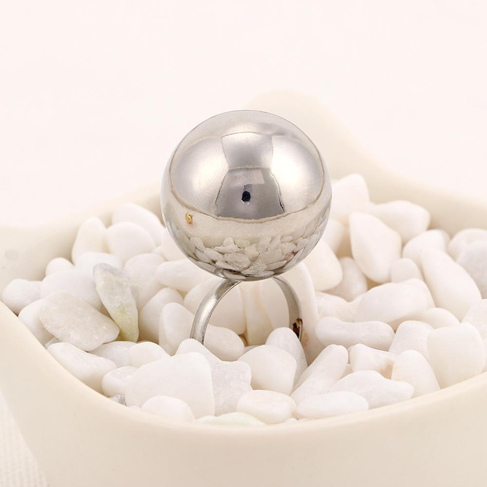 Gold-Color Silver Adjustable Jewelry Opening Female Fashion Big Metal Balls Women Rings
