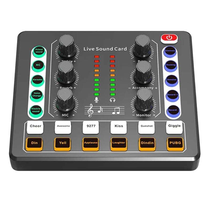 Профессиональный звуковой микшер Живая звуковая карта Изменитель голоса Эффекты и Студийное оборудование для изменения голоса для стриминга