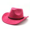 Western Cowboy Hat Brown Jazz Top Hat Men And Women'S Ethnic Style Autumn And Winter Felt Hat Big Eaves Hat