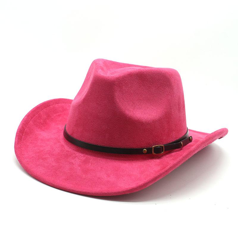 Western Cowboy Hat Brown Jazz Top Hat Men And Women'S Ethnic Style Autumn And Winter Felt Hat Big Eaves Hat