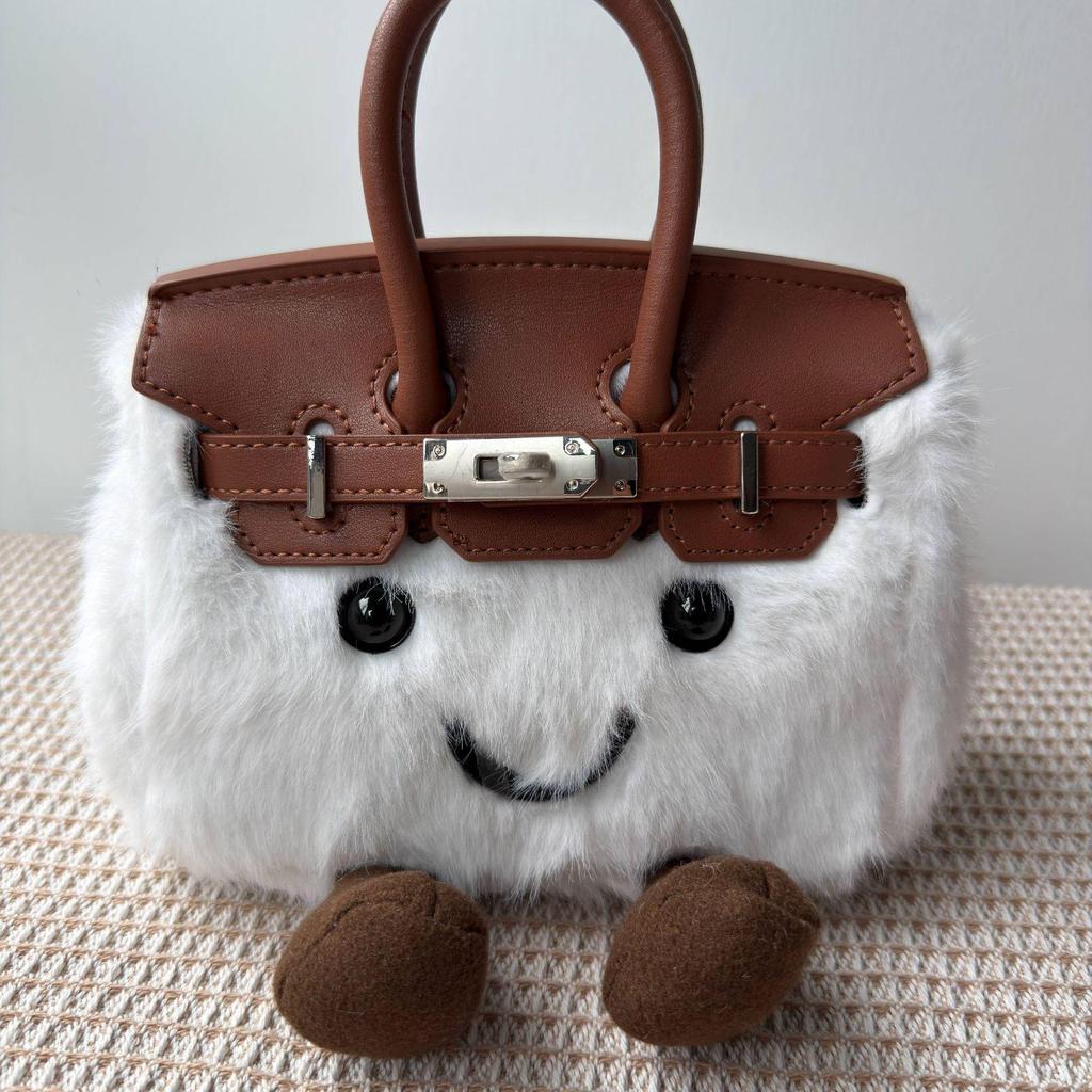 Jllycat Cute Fluffy Platinum Doll Crossbody Elf Handbag