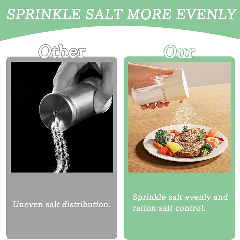 Salt And Pepper Seasoning Tank With Accurate Ration Of 0.5g Push Type Glass Salt Dispenser Sugar Container Used For Kitchen