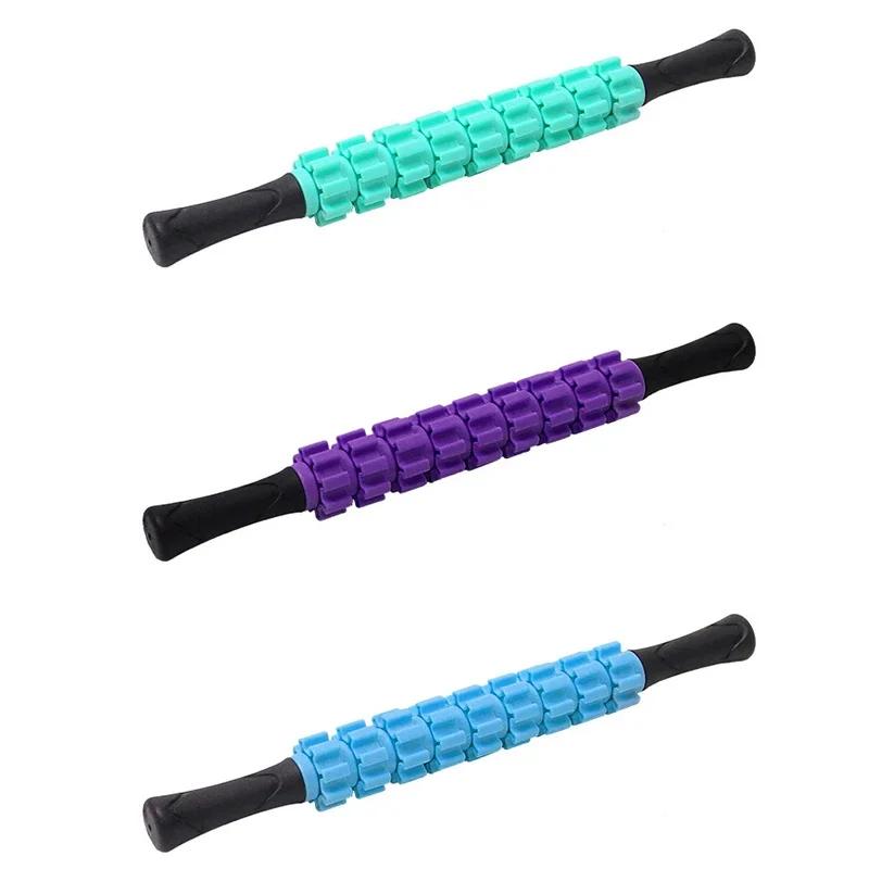 9-Wheel Anti Cellulite Massager Stick Trigger Point Stick Body Foot Face Leg Slimming Massage Yoga Gym Muscle Roller Sticks