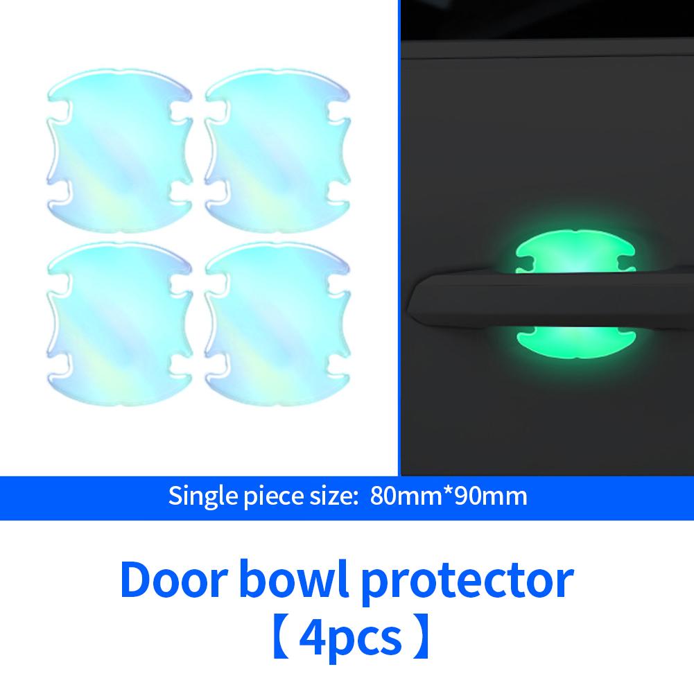 Автомобильные зеркала заднего вида, дверные ручки, светящаяся защитная наклейка, защитная пленка, наклейка на отделку, устойчивая к царапинам, полоска для автомобильных ручек