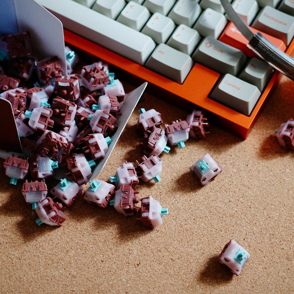 YiHuai Brown Switch Slight Paragraph Switch HIFI Factory-lubed Custom 37g45g Trigger Office Mechanical Keyboard Accessory Gifts