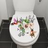 Flower Bird Toilet Sticker Waterproof Removable Self-adhesive PVC Living Room Bathroom Wall Art Floral
