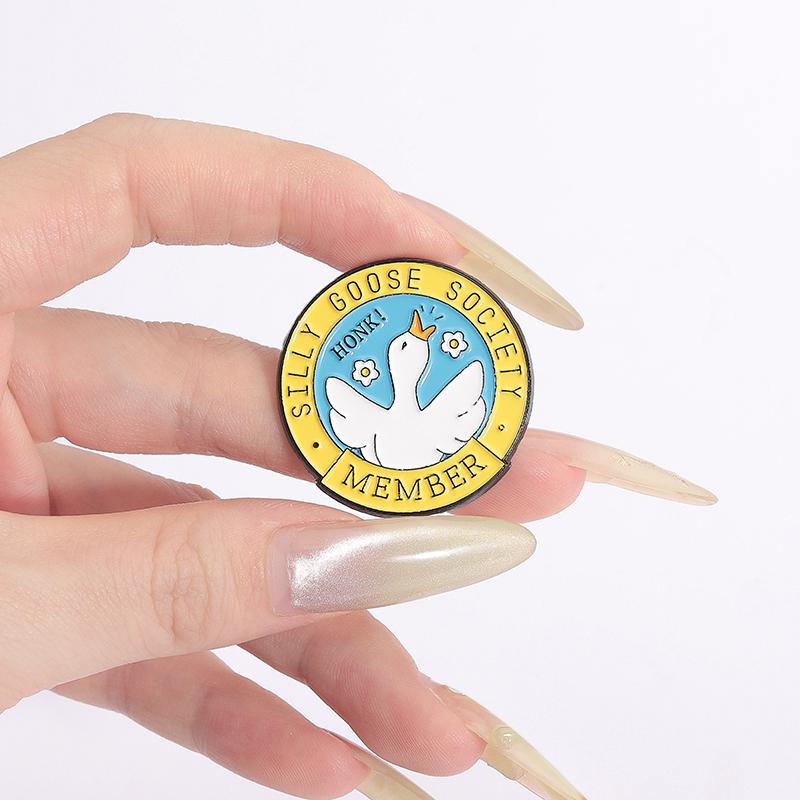 5-7PCS/SET Enamel Pins Custom Silly Goose Club Brooches Lapel Badges Clothes Animal Jewelry Gift for Friends