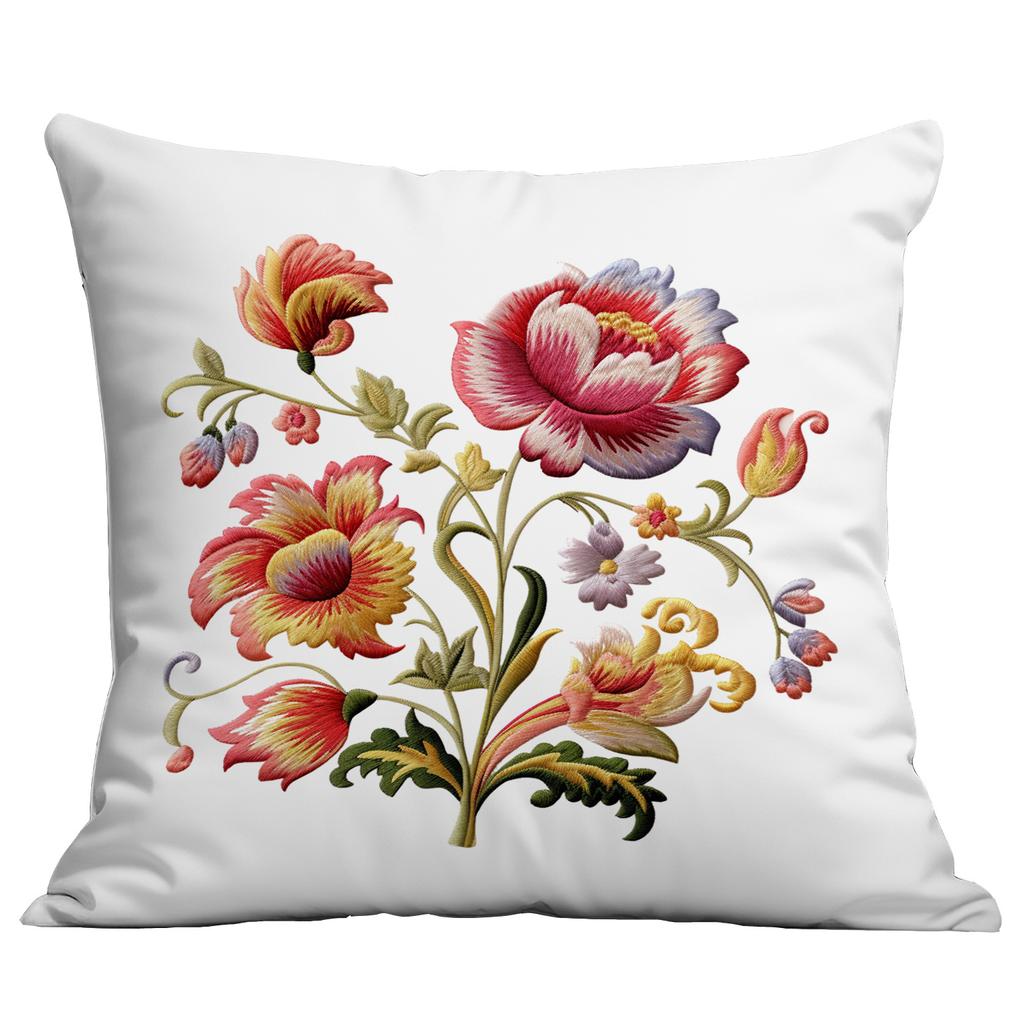 Весенняя и Летняя Наволочка с Имитацией Вышивки Цветы Домашняя Диванная Гостиная Наволочка Новый Стиль Наволочка