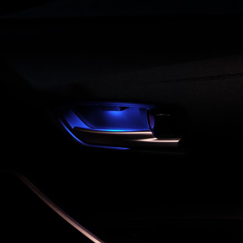 Для Toyota Corolla Накладка на дверную чашу Подлокотник Атмосферная подсветка Салонная светодиодная синяя подсветка рамки ручки дверной чаши