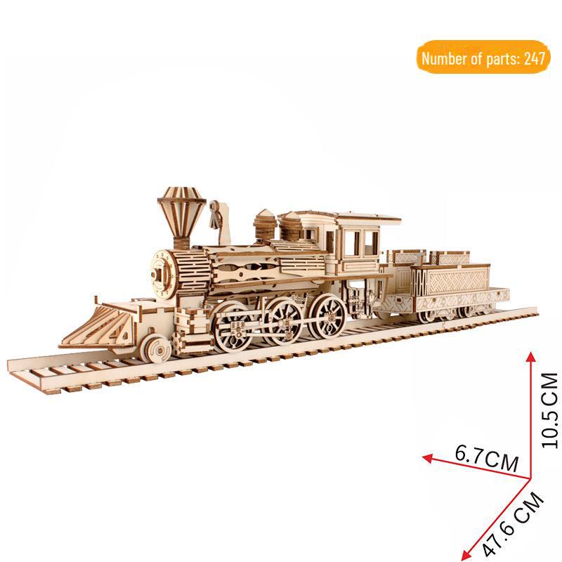 Деревянная 3D модель паровоза головоломка игрушка