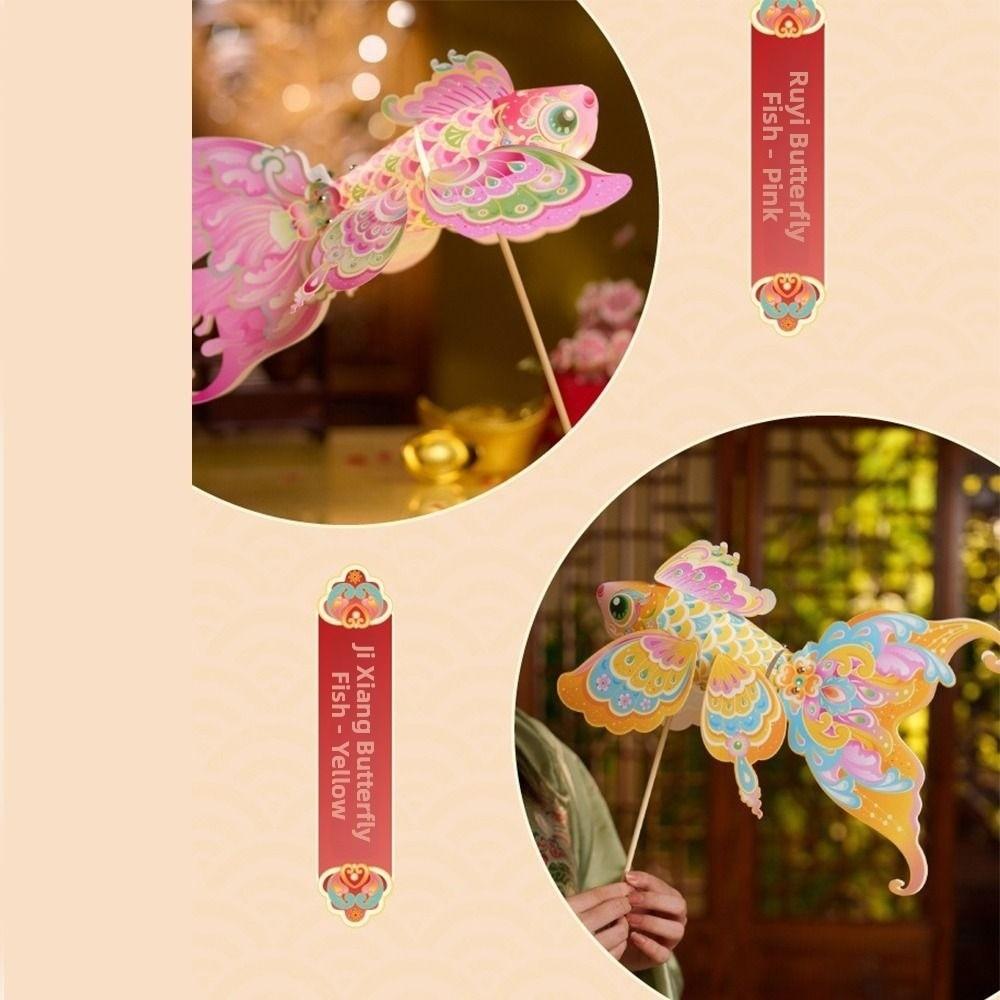 Handmade Handheld Fish Lantern Ancient Style DIY Lantern Material Kit Holiday Celebration