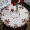 European -Style Embroidered Round Table Round Tablecloth Household Hollow Pastoral Tablecloth Chair Cushion Chair Cover Set