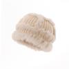 Rabbit Hair Bucket Hat Plush Female Hats Simple Winter Knitted Hat  Skiing