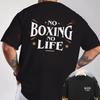 Печать 'Boxing Life Team' на футболке с коротким рукавом, без рамы, с двусторонней печатью, мужская, круглая горловина