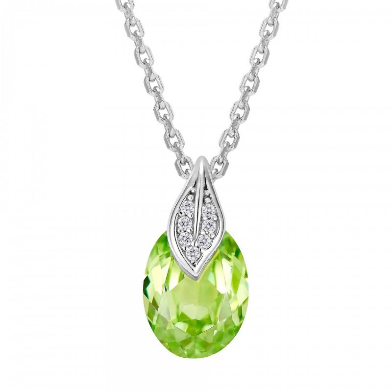 Olive Green Leaf Oval Necklace Choker Minimalist Jewelry Women