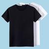 Men's Short-Sleeve T-Shirt, Solid Black or White, Simple Summer Top