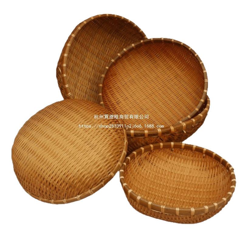 Плетеная бамбуковая корзина для фруктов с отделкой из деревенского сорго