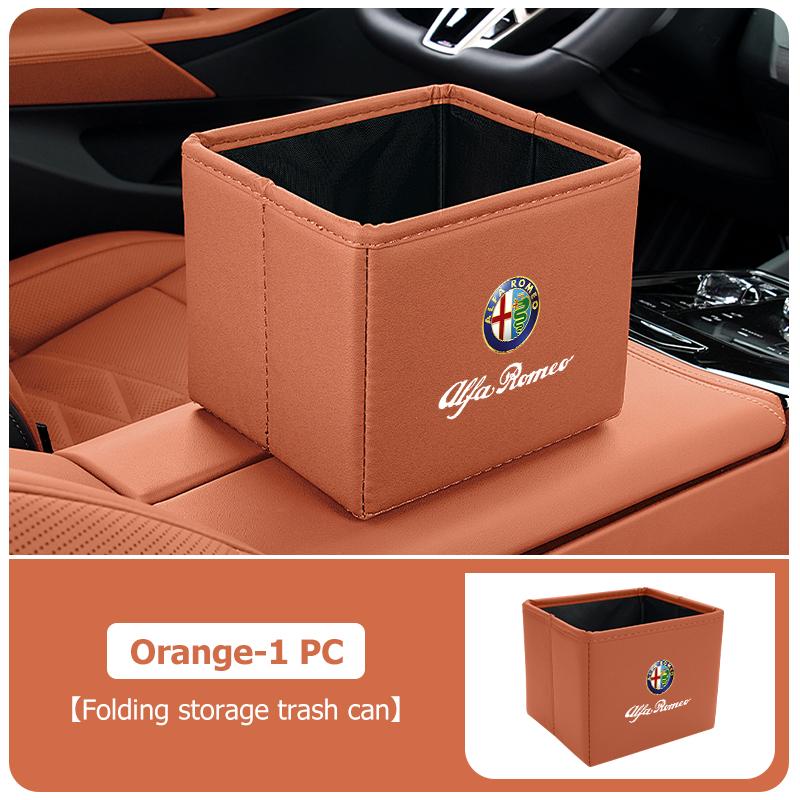 LNYCP1 Car Trash Can Garbage Box Foldable Waste Basket Drink Storage For Alfa Romeo GT Stelvio F1 Brera Volante Tonale Gloria Disco