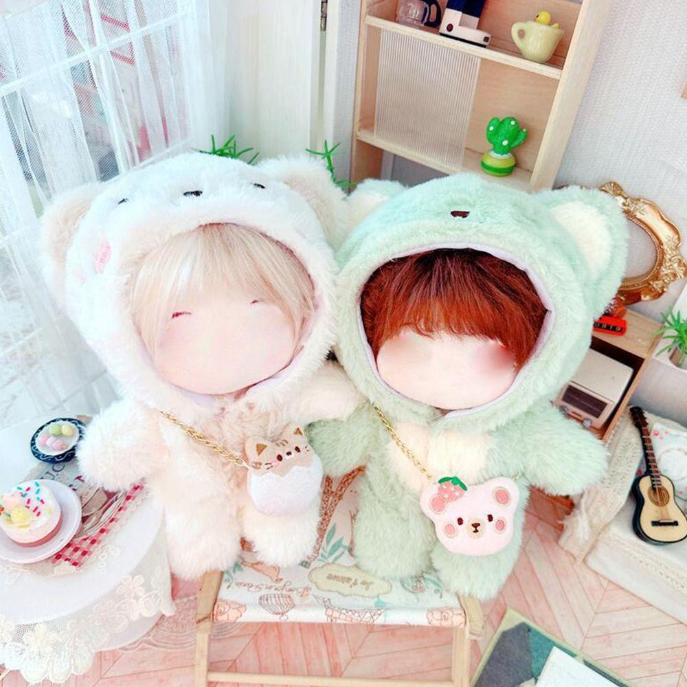 Dolls Bodysuit Plush Clothing Staring Sheep 20CM Doll Clothes Cartoon Smiling Cat One-piece Garment