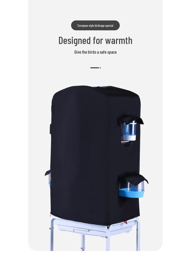Black Phoenix Bird Cage Mesh Cover - Anti-Splash, Dust-Proof, Mosquito-Resistant, Warm Cover