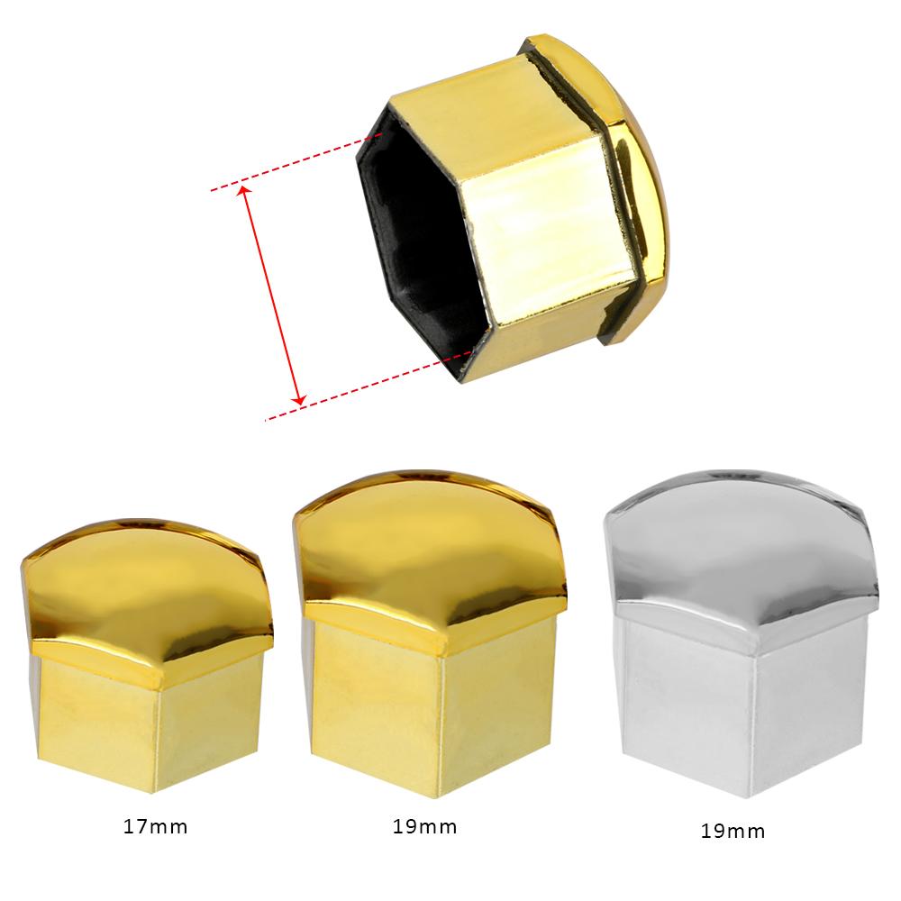 Колпачки для гаек колес автомобиля, наружные защитные крышки, колпачки, автомобильная отделка, гайки для шин, болты, 20 шт., антикоррозийные хромированные глянцевые 17 мм/19 мм, автомобильные крышки для винтов ступиц