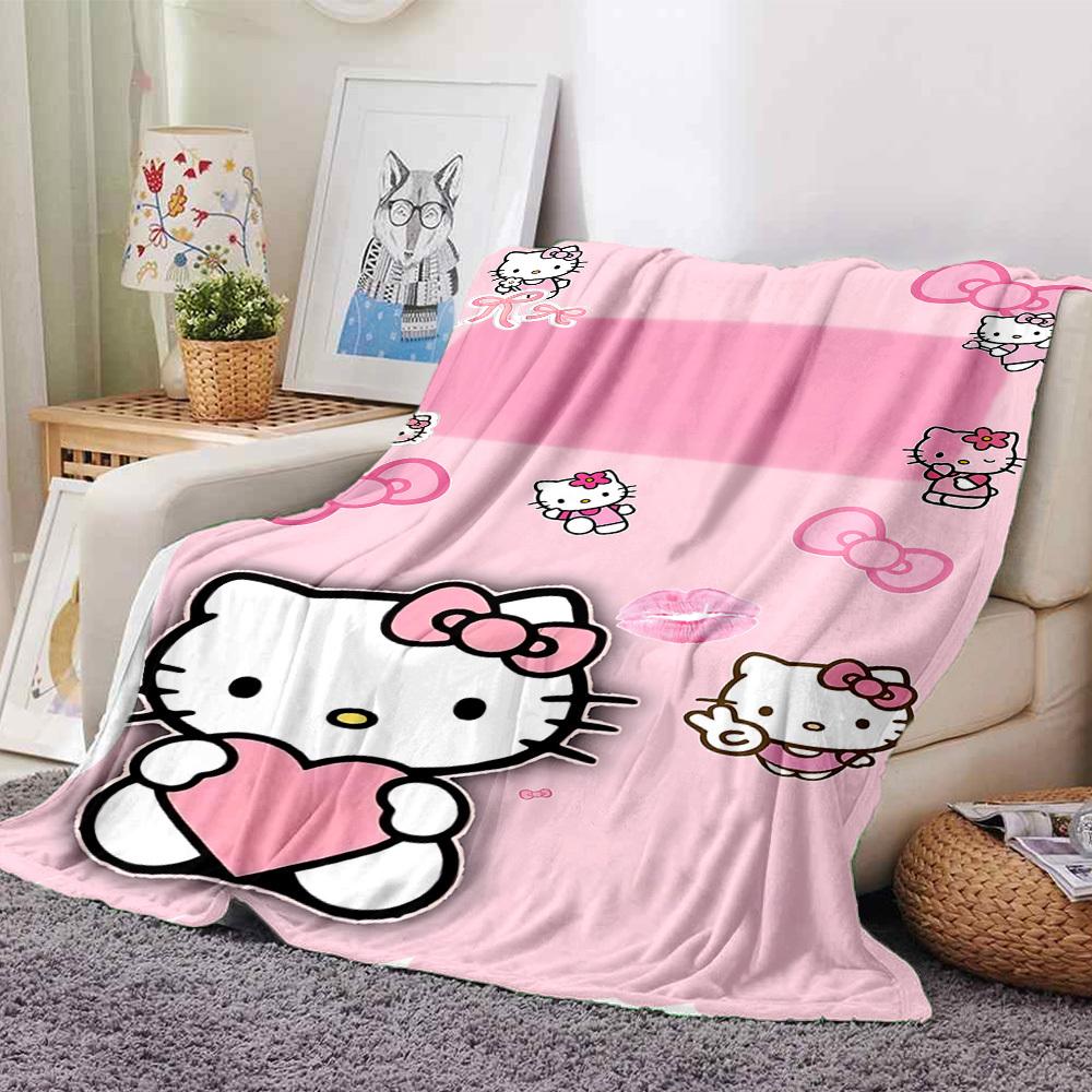 1 шт. Плед Hello Kitty с именем Легкий фланелевый плед для дивана, кровати, путешествий, кемпинга, гостиной, офиса, дивана, кресла