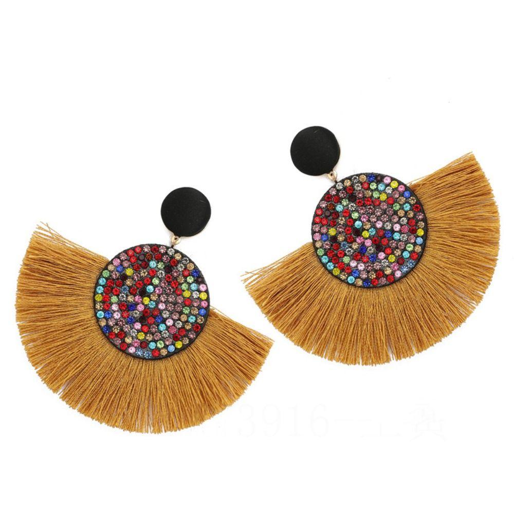 Circular Tassel Earrings Charm Geometric Fringe Earrings Fashion Big Earrings  Valentine's Day