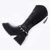 Chain High Heels Women Knee High Boots Fad Platform Leather Shoes Brand Designer Chunky Shoes Winter 2025 Trend Goth Botas Mujer