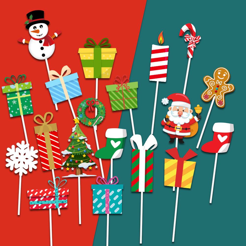 Набор рождественских флажков для торта из бумаги для праздничной выпечки и украшения десертов