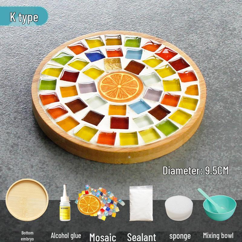 Bamboo Mosaic Coaster DIY Kit for Students and Kids