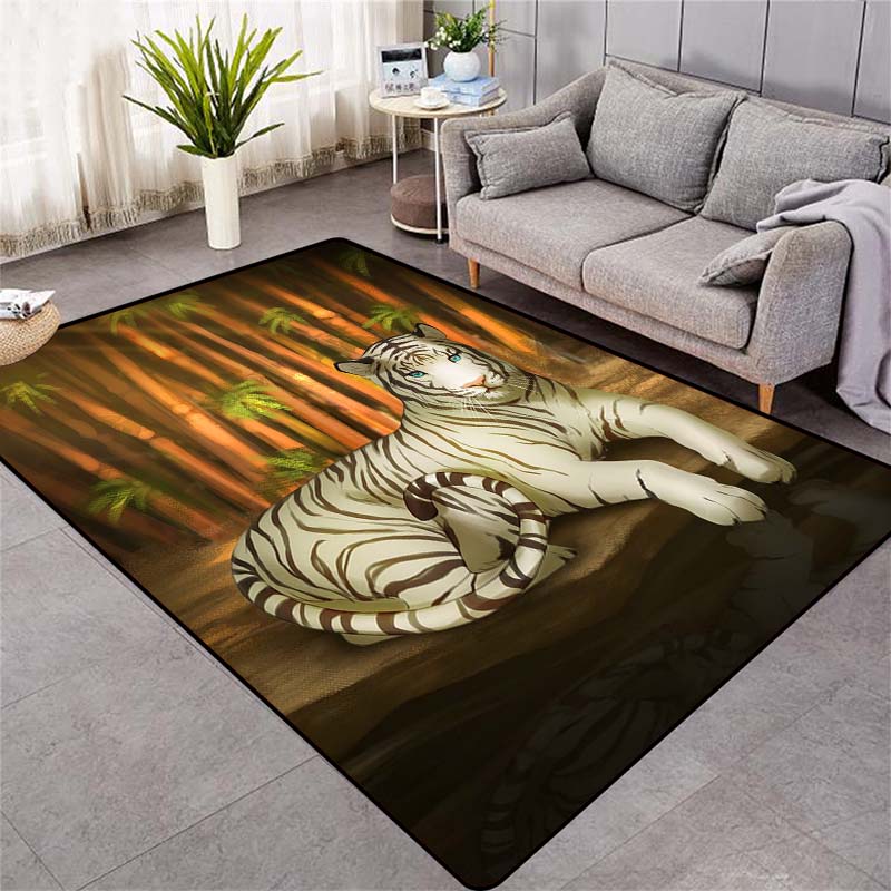 Модный ковер с рисунком тигра на полу, большой ковер с 3D принтом животных, мягкий коврик для гостиной, впитывающий противоскользящий коврик для ванной комнаты