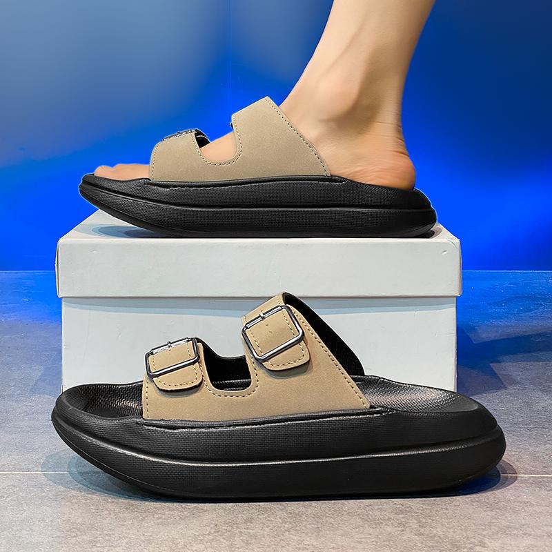 Мужские сандалии на толстой подошве, новые, большого размера, модные мужские тапочки, легкие, удобные, дышащие, повседневные сандалии из ЭВА, мужская обувь