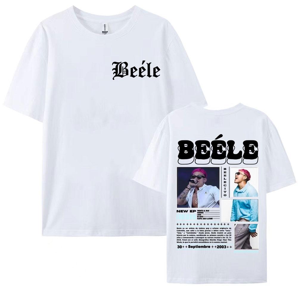 Rapper Beelecito Album Tour 2025 Double Sided Printed Tee Shirt for Unisex Hip Hop Vintage T Shirt Unisex Casual Tshirt Streetwear