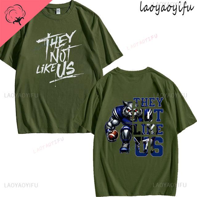Футболка с принтом 'They Not Like Us' Мужская Женская Мода 100% Хлопок Короткий Рукав Круглый Вырез Дышащая Футболка Летние Повседневные Топы