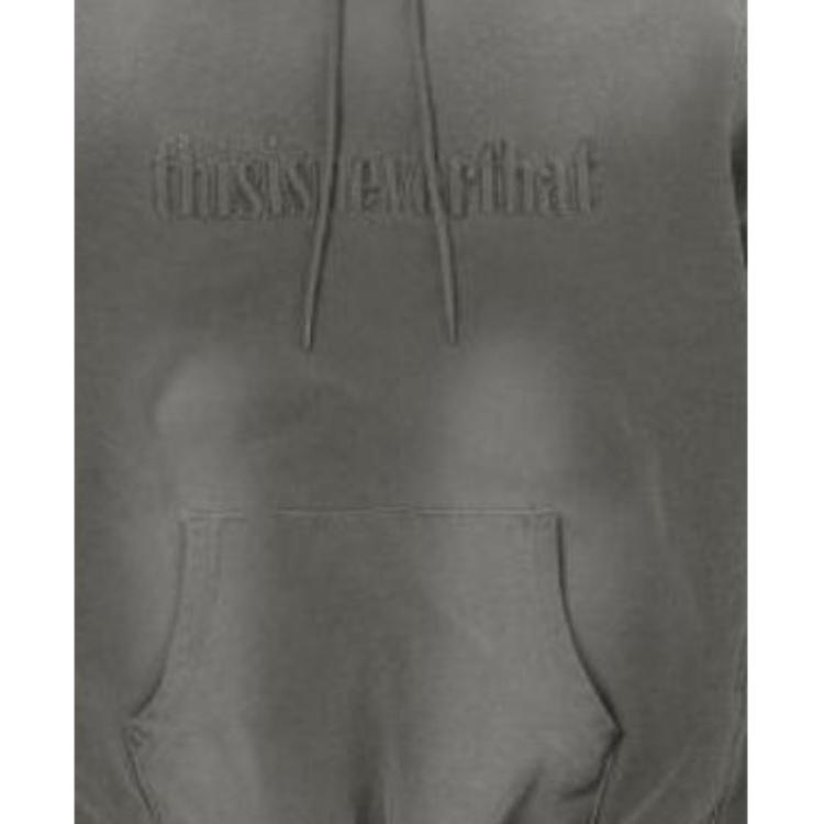 Thisisneverthat SS26 Overdyed Embroidery Hoodie Unisex hoodies Charcoal TN261TSWHO04CHA